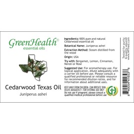 GreenHealth - 5 ml Cedarwood Texas Essential Oil - 100% Pure