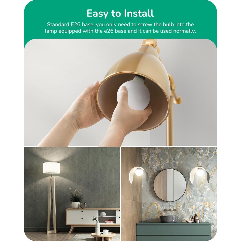 EDISHINE Vanity Light Bulbs, G25 LED Bathroom Light Bulbs, 25