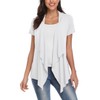 Exchic Women's Open Front Cardigan Irregular Hem Short Sleeve Outfits