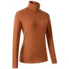 HieasyFit Women's Cotton Turtleneck Top Basic Layering Thermal Underwear Caramel