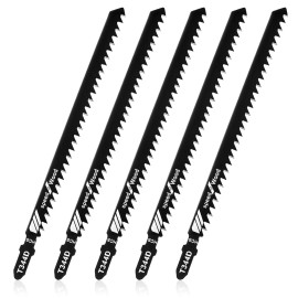 Innohhustle 5 Pcs T344D T-Shank Jigsaw Blades 6 Inch Long Jig Saw Blades Multi-Purpose Hi...