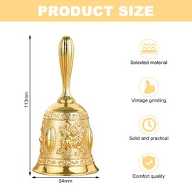 GmeDhc Gsrhzd Bell, 1 Piece Table Bell, Classic Hand Bell, Metal Bells, for School, Dinner at the Reception, Hotel Service, Meditation Prayer