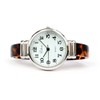 Tortoise Silver Acrylic Band Slim Case Women's Bangle Cuff Watch