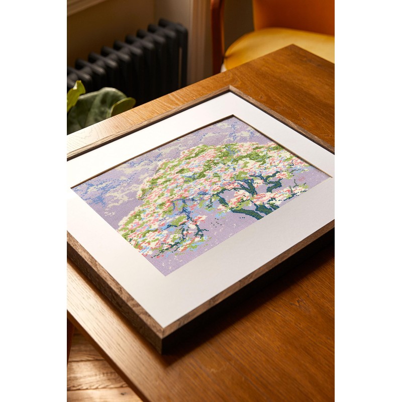 DMC "The British Museum Cherry Blossom Cross Stitch Kit, Multi-Colour