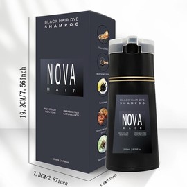[Hair And Beard Color] Novahair 2-In-1 Shampoo, Unisex-Adult, Easy Coloring Haircare Dark Brown-1 hair dye shampoo natural - Color: Light Brown
