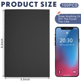 Mimorou 100 Pcs Kraft Notebook Journals 5.5 Inch x 8.3 Inch A5 Softcover Notebooks Bulk for Writing Sketch Office Notepad with 60 Pages 30 Sheets (Black,Dot)