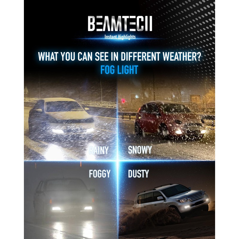 BEAMTECH H7 Fog Bulb, Fog Light Pack of 2 Fog