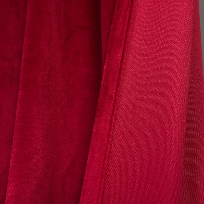 gisewood Red Velvet Curtains 96 Inches Long Back Tab Thermal