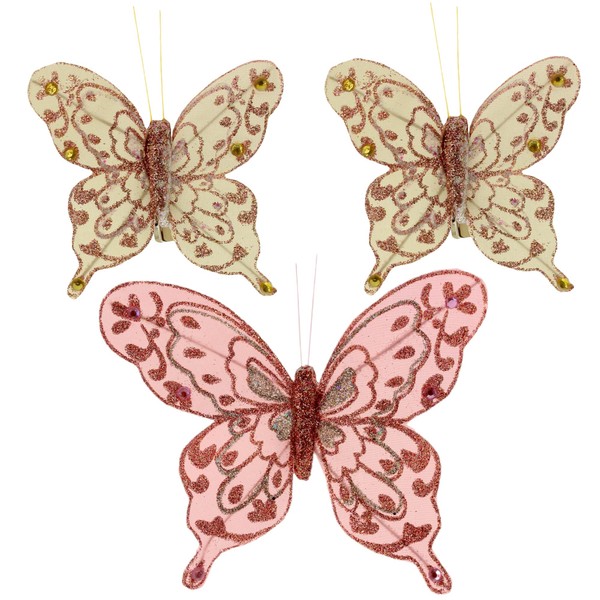 MIK funshopping Butterfly Clip for Colourful Decoration (Set of 3,