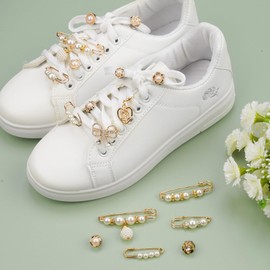 Aphlos 114PCS Clip-On Sneaker Decoration Charm Set, DIY Shoe Decorations with Bows, Pins, Pendants, Shoe Jewelry for Laces, Hats, Bags, Socks, Clothes