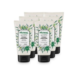 alkmene Hand Cream with Organic Olive - Intensive Cream for Very Dry Hands - Vegan Olive Oil Intensive Cream without Silicones, Parabens, Mineral Oil, PEGs, SLS & SLES - Skin Care Pack of 6 (6 x 75 ml)