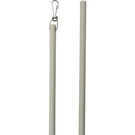 Castellanos Fiberglass Drapery Baton Wand with Stainless Steel Snap Hook (36 Inch ), White