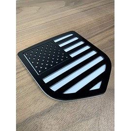 Factory Crafts Tailgate Emblem Badge for Dodge Ram 1500/2500/3500 2009-2018 (American Flag - Black and White)