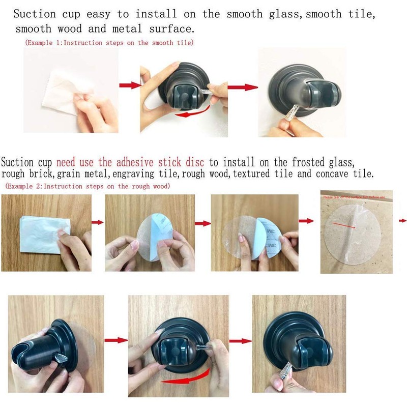 JiePai Vacuum Suction Cup Shower Head Holder,Adhesive Suction Handheld Shower