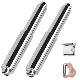 Toilet Paper Holder Roller Replacement, 2Pcs 6.5inch Plastic Toilet Paper Spring Rod Toilet Tissue Holder Replacement Spindle Replacement Rod fits Extra Large Bathroom Tissue Rolls (Silver)