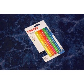 Staples 5-Pack Assorted Slim Highlighters Yellow, Orange, Magenta, Lime & Blue