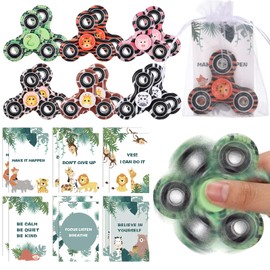 Lunmon 36 Pcs Safari Party Favors Zoo Animals Fidget Spinner Toy for Adults Kids Gift Bag Fillers Stress Relief Birthday Party Favor Classroom Prizes