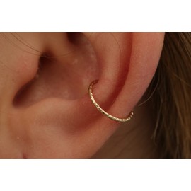cutwire Gold conch ring - 20 gauge conch piercing, thin cut wire gold conch hoop - 14K Gold filled conch jewelry (cut-wire gold, gold-filled)