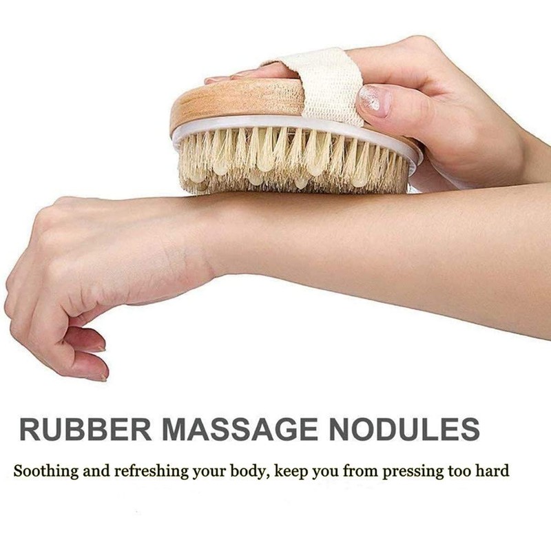 Uervoton Dry Brush Body Brush Exfoliating Brush Natural Bristles Bath