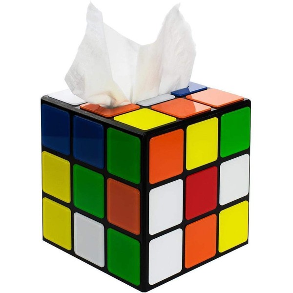getDigital Plastic Magic Cube Tissue Box Cover, Holder for Square Tissue Boxes with Magnetic Lock, Multi Color