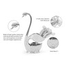 Decorative Swan Base Holder with 3 Spoons and 3 Forks,