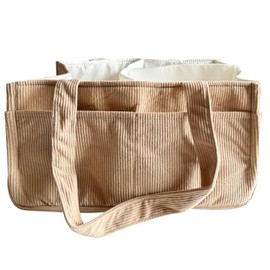 Jolensoy Baby Diaper Caddy Organizer for Changing Table – Stylish Nursery Storage bag, Newborn Essentials, Baby Shower Gifts and Registry Must-Haves for Boy or Girl, Car Diaper Caddy (Brown)