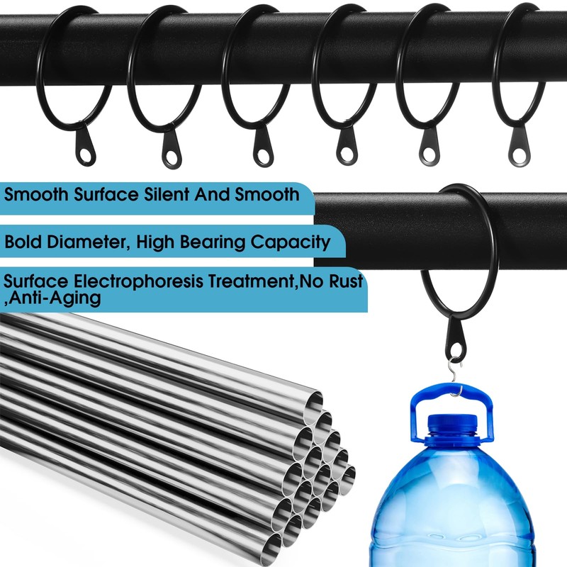 Shappy 40 Pack Metal Drapery Curtain Rod Rings with Eyelets