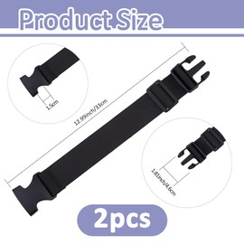 SUPERFINDINGS 2Pcs Waist Bag Belt Extender Adjustable Belts Bag Strap Extension Fanny Pack Extender Black Nylon Elastic Strap Buckle Extension for Everywhere Belt Bags