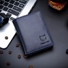 Strong Large Capacity Genuine Leather Bifold Wallet/Credit Card Holder for