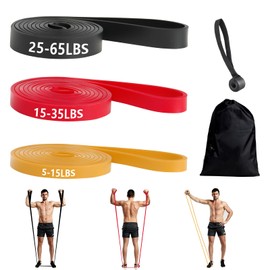 BELEVO Long Resistance Bands Set Men Women 3 Levels Stretch Bands for Exercise Band Pull Up Bands Elastic Bands Gym Strength Training Boxing Fitness Workout Bands, With Door Anchors Storage Bag