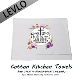 LEVLO Christian Faith Baptism Housewarming Gift Religious Home Decor Dish Kitchen Towel for BFF Sisters (Be Thou)