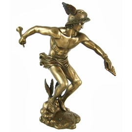 Pacific Giftware Greek God Hermes Bronzed Finish Statue Mercury Luck