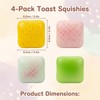 4 PCS Bread‑Toast‑Shaped Stress Relief Accessory Set, Portable for Anxiety