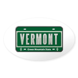 CafePress Vermont Plate Oval Sticker Oval Car Bumper Sticker