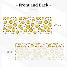 Yomko Smiley Face Window Valance Curtain, 54x18 Inch, Polyester Light Filtering with Rod Pocket for Living Room, Bedroom, Kitchen, Bathroom