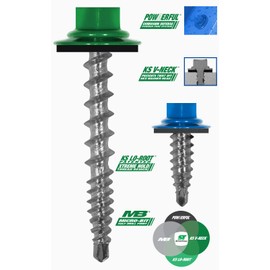 Fasteners Plus ST Fastening #10 x 1-1/2" Kwikseal Woodbinder Metal Roofing Screws Metal-to-Wood Galvanized (Pack of 250)
