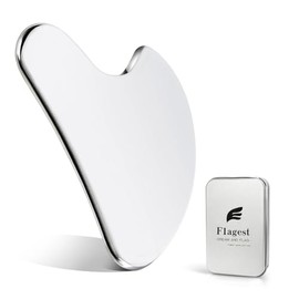 Flagest Gua Sha de Acero Inoxidable, Duradera Metal Gua Sha Facial, Antiarrugas Reduce la Hinchazón Herramienta GuaSha