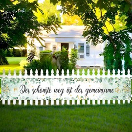 Kreatwow Newly Married Decoration Green The Most Beautiful Way Is The Common Garden Banner Wedding Decoration Just Married Banner Newly Married Decorations Wedding Outdoor Garden Banner Engagement