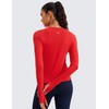 CRZ YOGA Womens Seamless Workout Long Sleeve Shirts Quick Dry