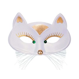 WIDMANN 64642 - Domino Cat Mask, Adult Woman, Animals, Carnival, Theme Parties, One Size, White Color