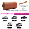 Ziciner Genuine Leather Steering Wheel Cover, Stitch on Wrap, Breathable