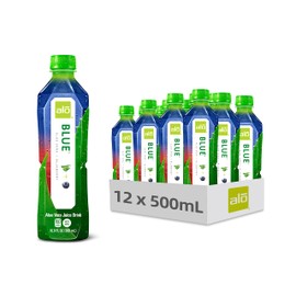ALO Aloe Vera Juice Drink | BLUE - Aloe Vera + Blueberry | 16.9 fl oz, Pack of 12 | Plant-Based Drink with Real Aloe Pulp