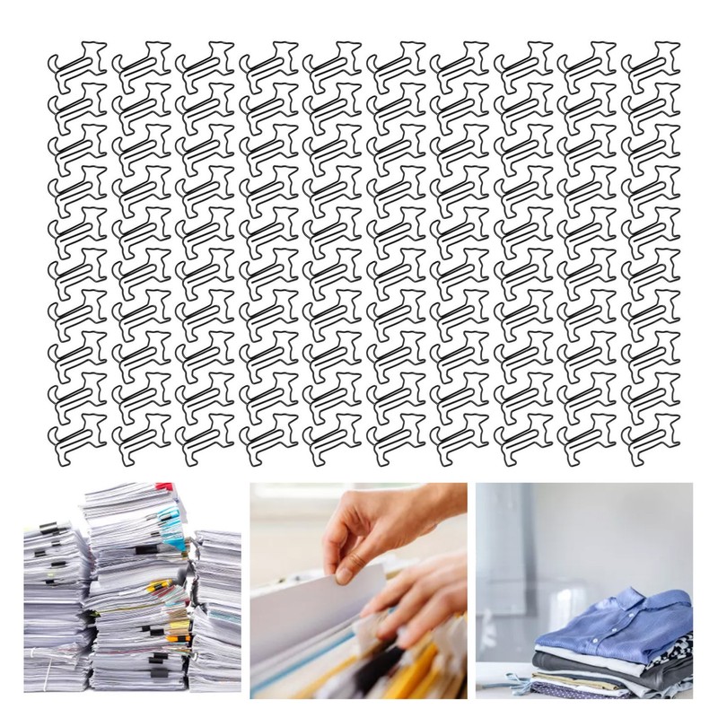 100pcs Dog Shape Paper Clips Creatively Cute Plated Metal Bookmark