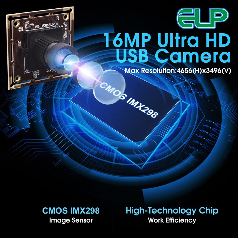 ELP Módulo de cámara USB de 16 MP