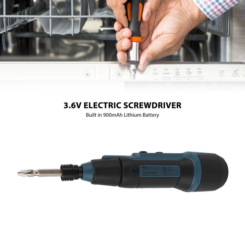3.6V Electric Screwdriver with Flashlight Lithium Battery Powered Portable Rotary