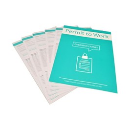 Overhead Cranes Permit To Work Forms 3 Parts - Original/2 Carbon Copies Card Backing for Seperating Pack of 10