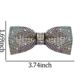 Sparkling Crystal Hair Bow Clips for Women Silver White Hair Bow with Rhinestones Bling Bowknot Hair Barrettes Hairpins Hair Ribbon Rhinestone Hair Accessories for Women