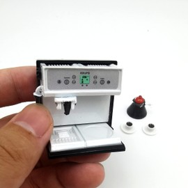 SXFSE 1:12 Dollhouse Miniature Coffee Machine, Mini Simulation Coffee Maker Machine Dollhouse Furniture Kitchen Accessories for Children Kids Indoor Entertainment Toy (Coffee Machine + Coffee Pot)