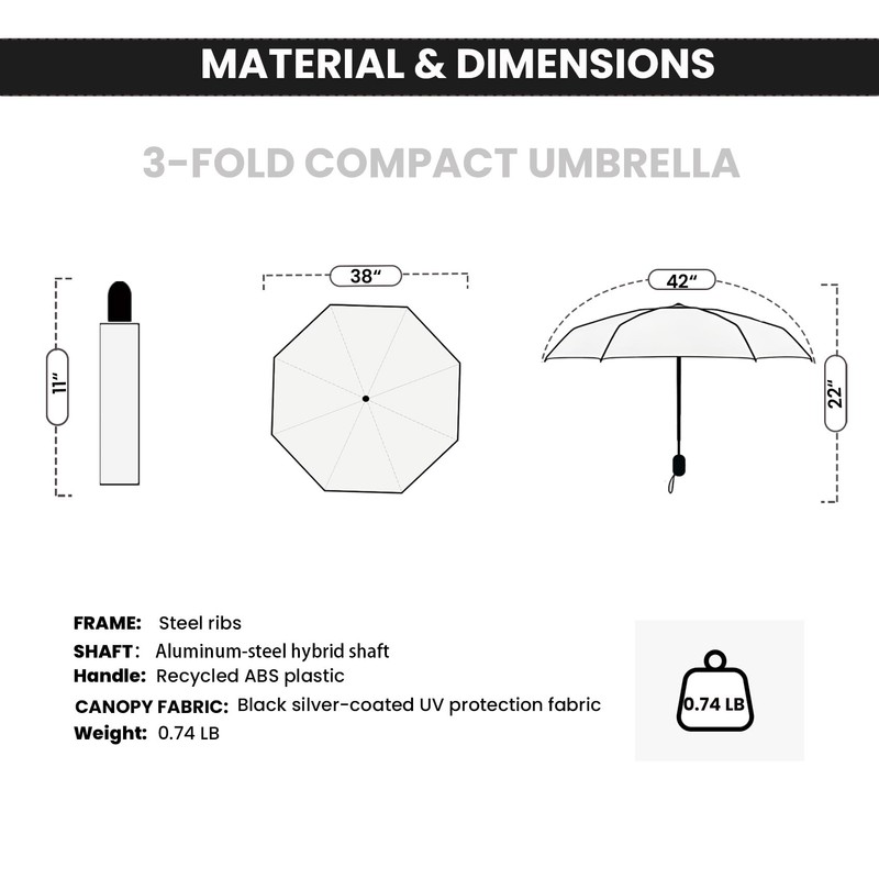 SIEPASA Compact Travel Umbrella - Windproof Auto Open/Close, Lightweight Folding