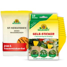 Neudorff Fungus Gnats Set - 5 Million SF Nematodes and Yellow Stickers for Natural and Quick Control of Fungus Gnats with Instant & Long-Term Effect
